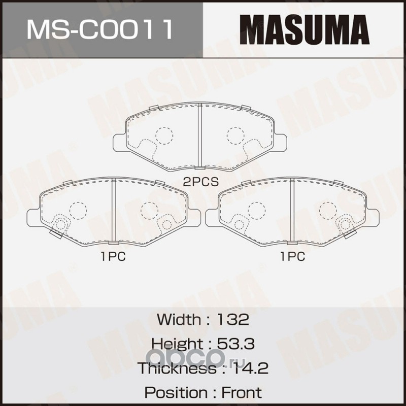MSC0011 MASUMA Колодки тормозные
