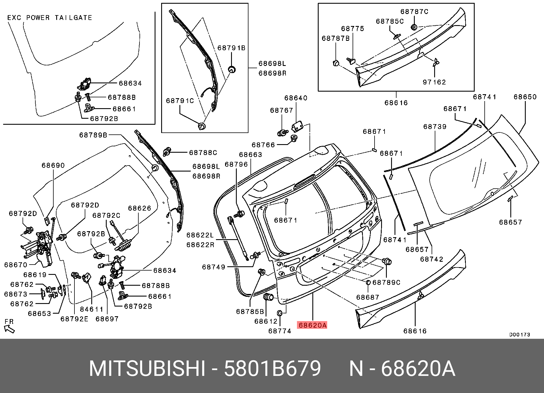 5801B679 MITSUBISHI Крышка багажника
