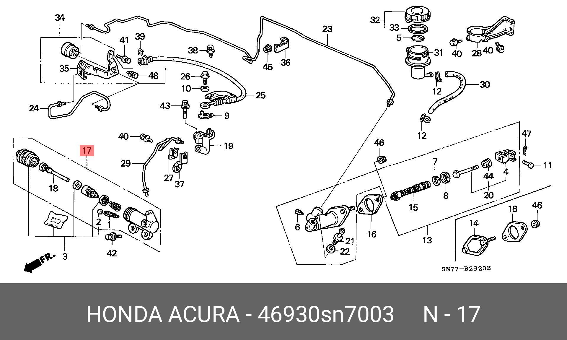 46930SN7003 HONDA Рабочий цилиндр, система сцепления