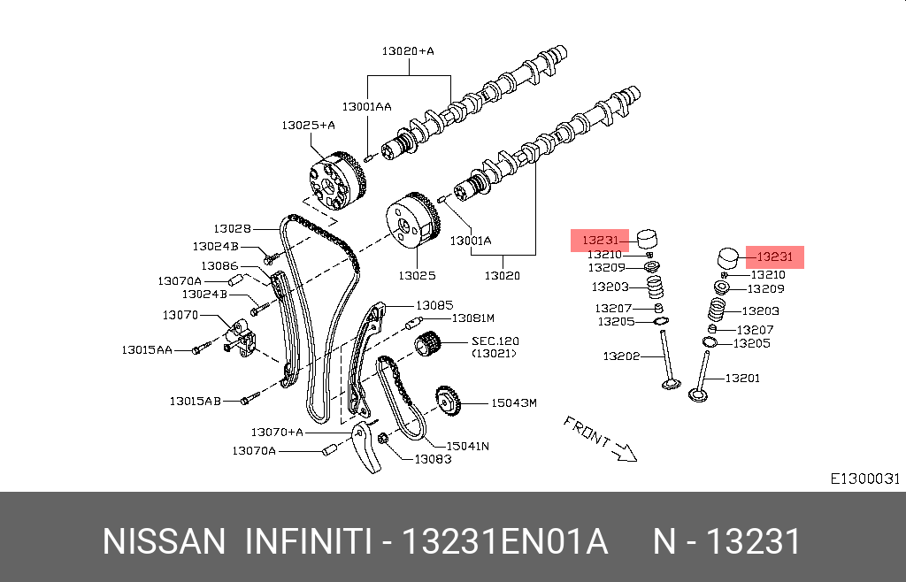 13231EN01A NISSAN ТОЛКАТЕЛЬ КЛАПАНА ГРМ