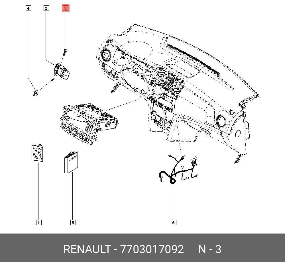 7703017092 RENAULT Заклепка м4х17 (мет) Renault