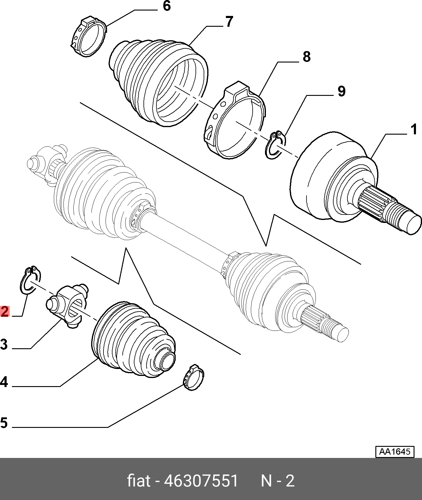46307551 FIAT/ALFA/LANCIA Кольцо стопорное внутр. шруса (трипоида)