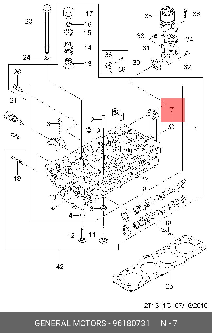 96180731 GENERAL MOTORS ПРОБКА ГОЛОВКИ БЛОКА 16 КЛ