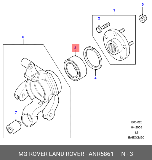 ANR5861 LAND ROVER Комплект подшипника ступицы колеса