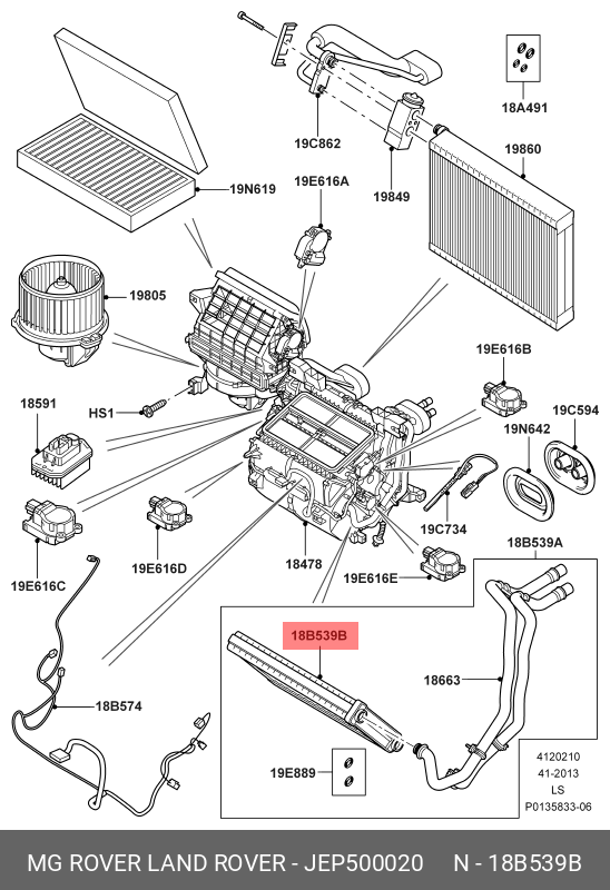 JEP500020 LAND ROVER ROHRBUENDEL