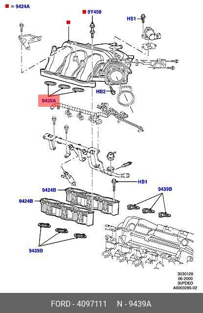 4097111 FORD Прокладка, корпус впускного коллектора