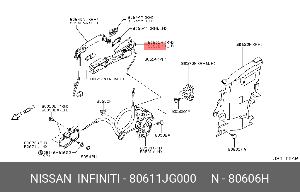 80611JG000 NISSAN КРОНШТЕЙН ПЛАСТИКОВЫЙ