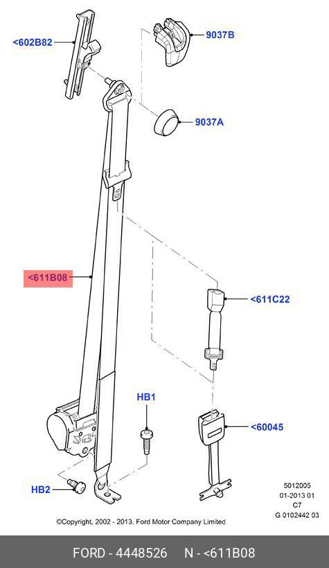 4448526 FORD Ремень безопасности левый