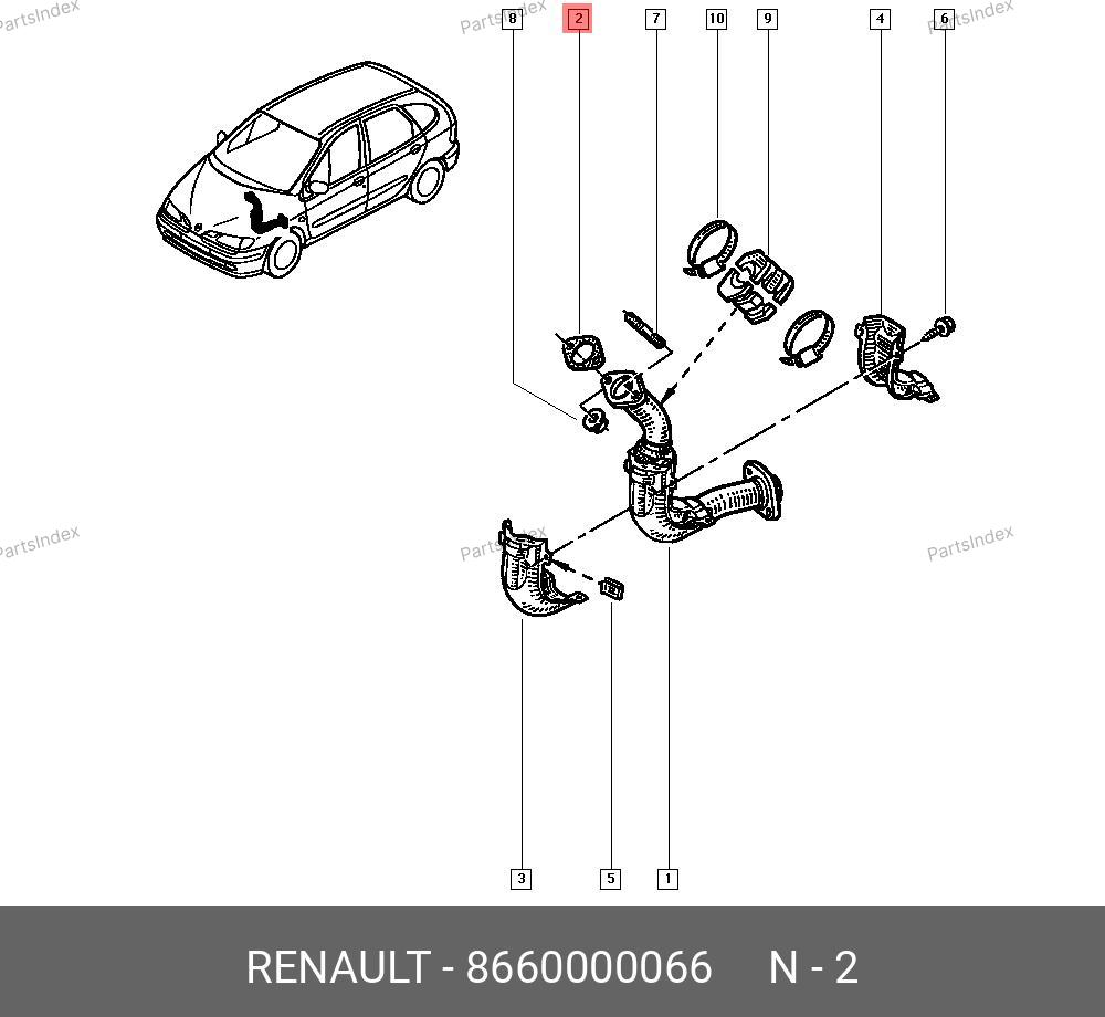 8660000066 RENAULT Прокладка системы выпуска ОГ