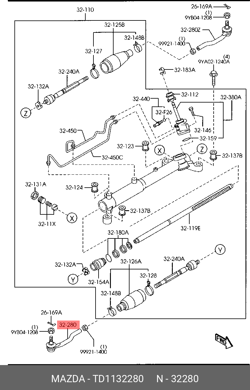 TD1132280 MAZDA ОПОРА ШАРОВАЯ