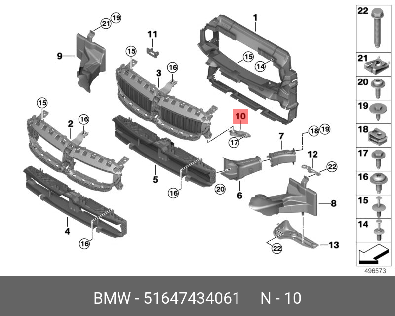 51647434061 BMW HALTER LUFTFUEHRUNG LINKS