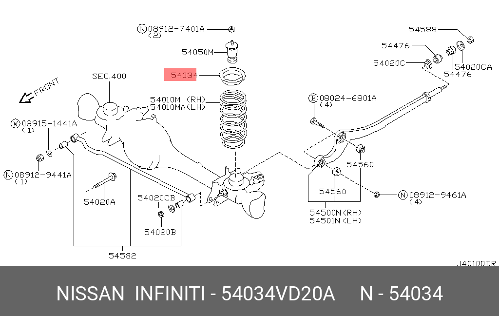 54034VD20A NISSAN ПОДУШКА ПРУЖИНЫ ПОДВЕСКИ