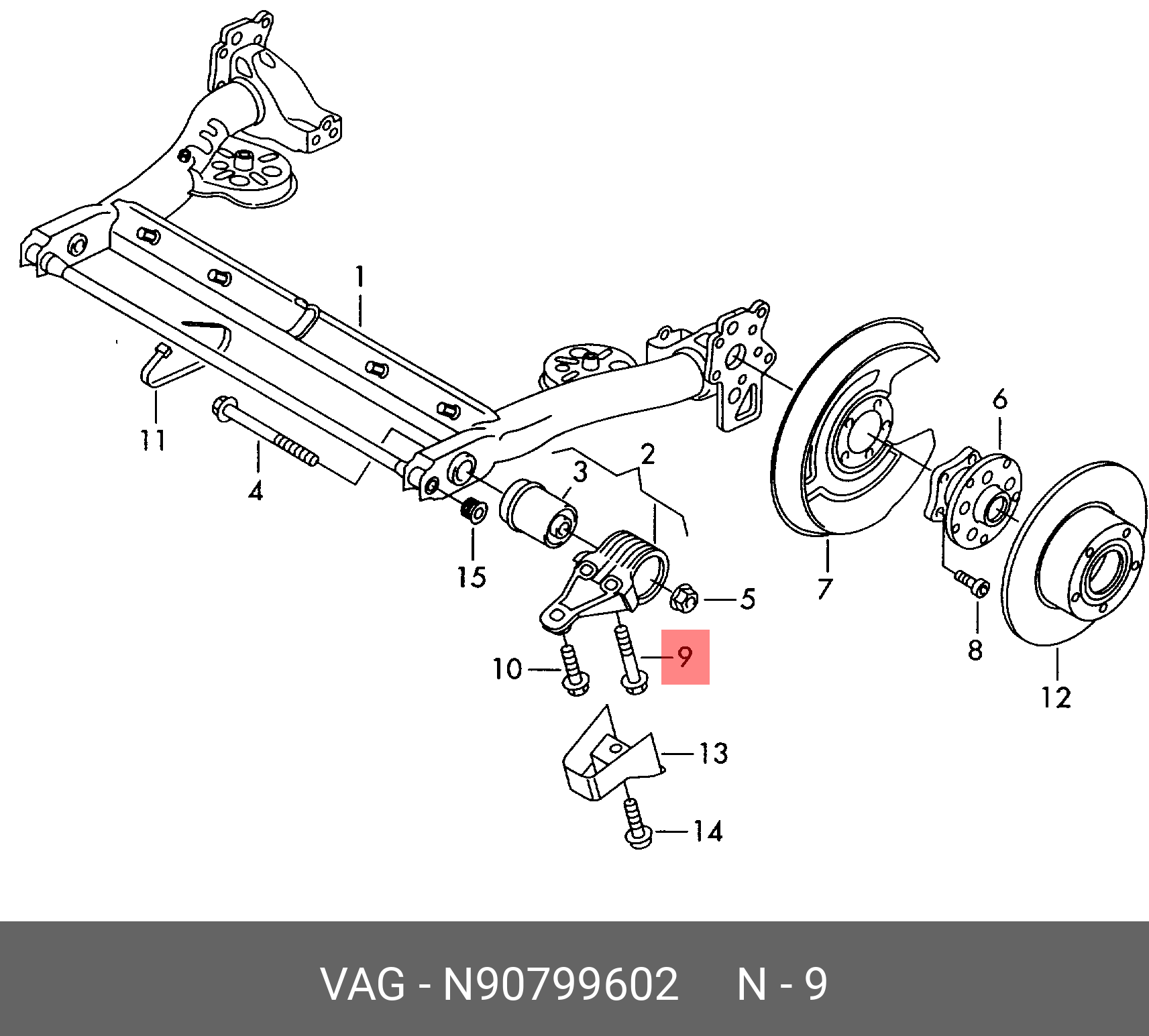 N90799602 VAG Болт с шестигр. гол. (комби)