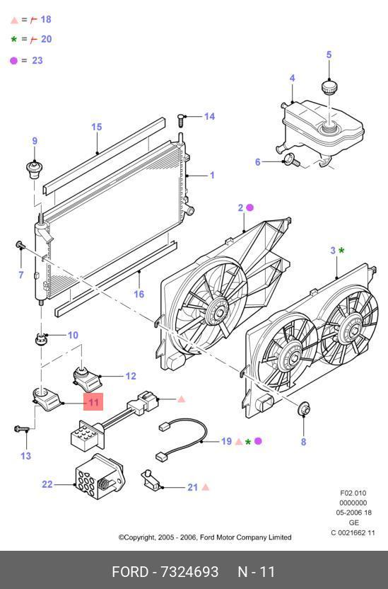 7324693 FORD Кронштейн радиатора