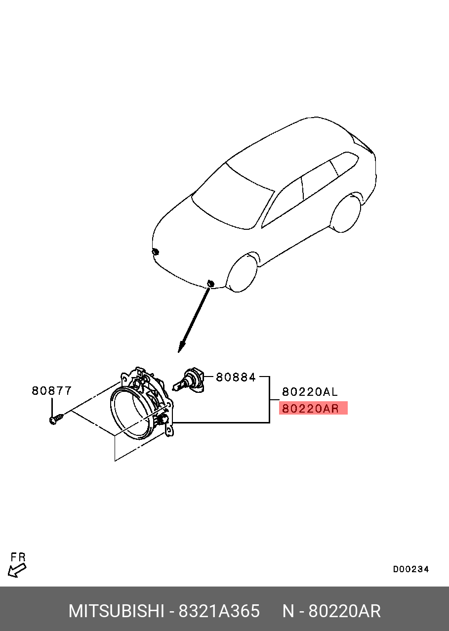 8321A365 MITSUBISHI Противотуманная фара