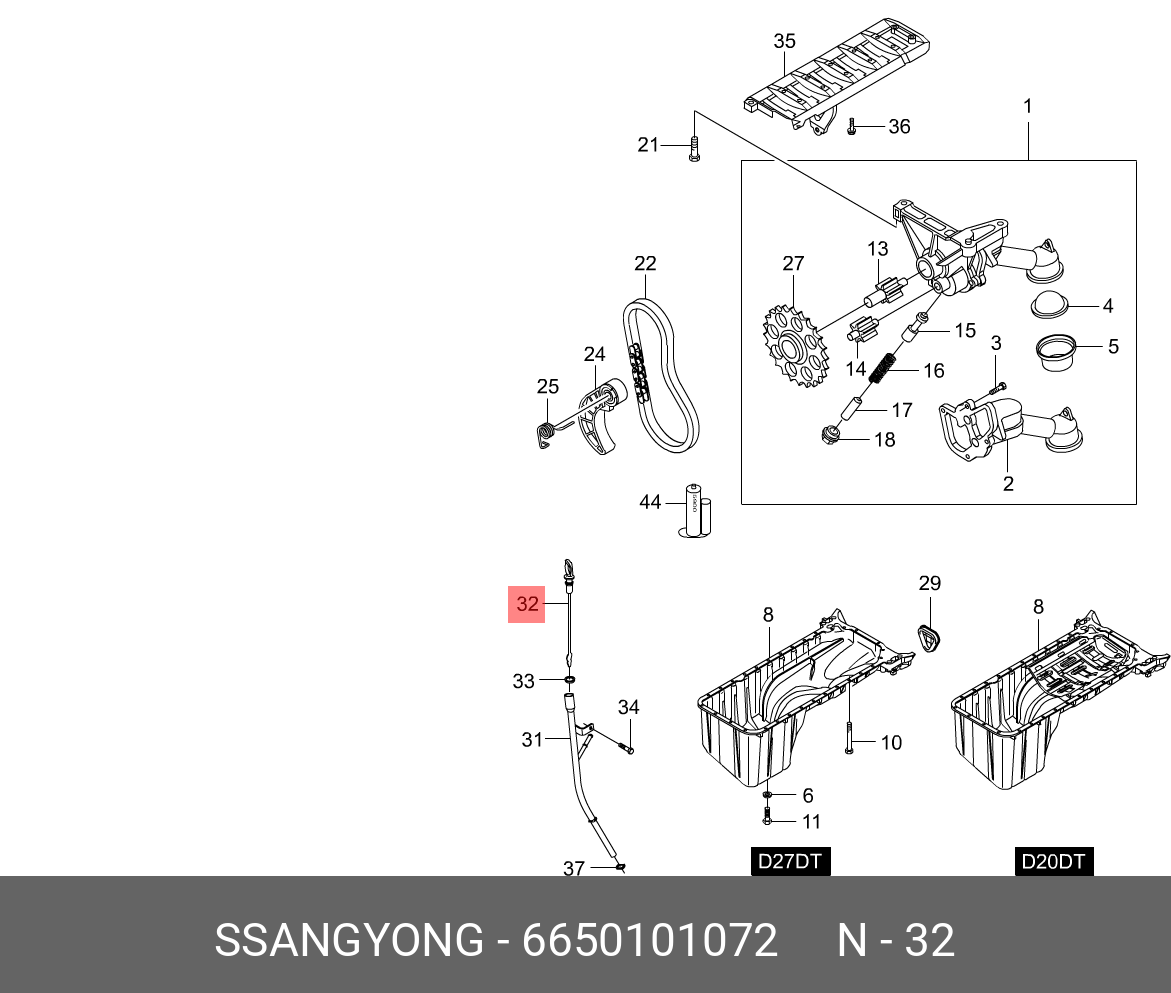 6650101072 SSANG YONG GAUGE ASSY-OIL DIPSTICK