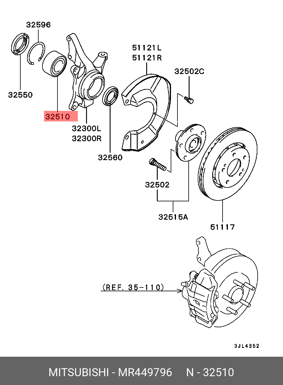 MR449796 MITSUBISHI ПОДШИПНИК ШАРИКОВЫЙ