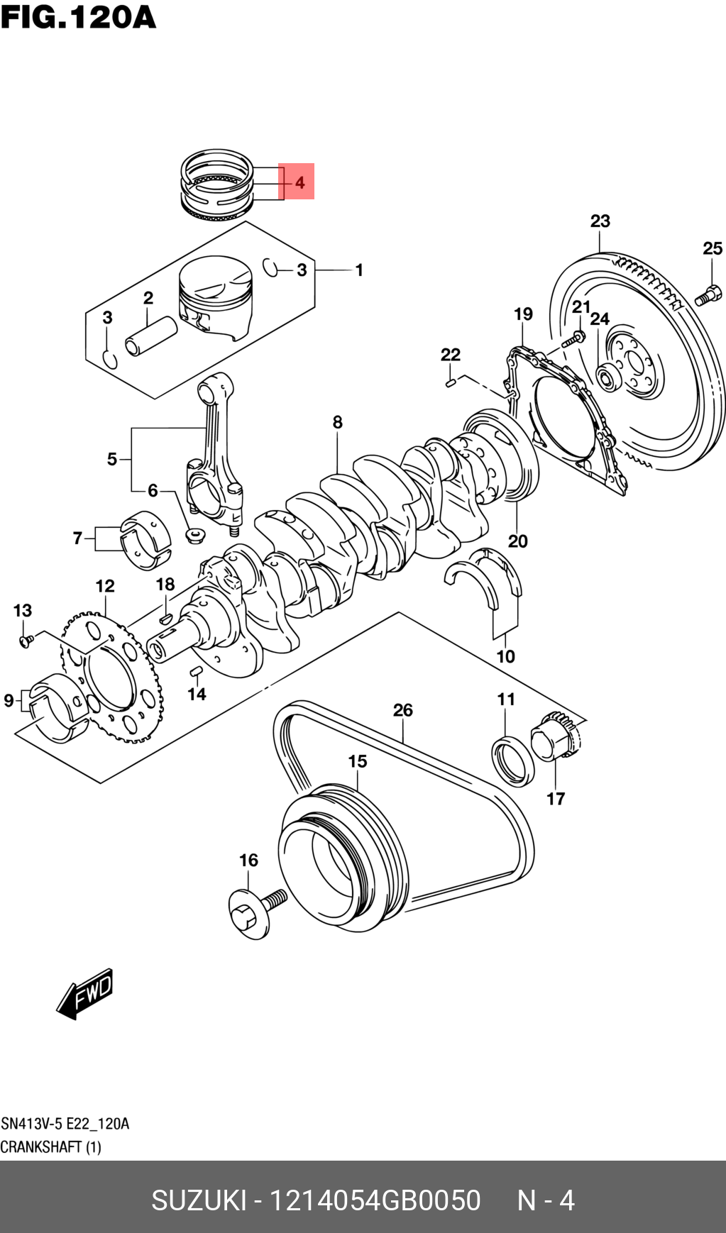 1214054GB0050 SUZUKI КОМПЛЕКТ ПОРШНЕВЫХ КОЛЕЦ (ПО 3 ШТ)