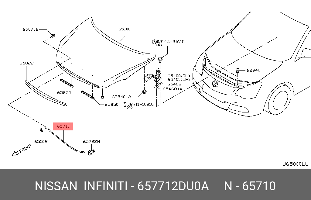 657712DU0A NISSAN УПОР КАПОТА