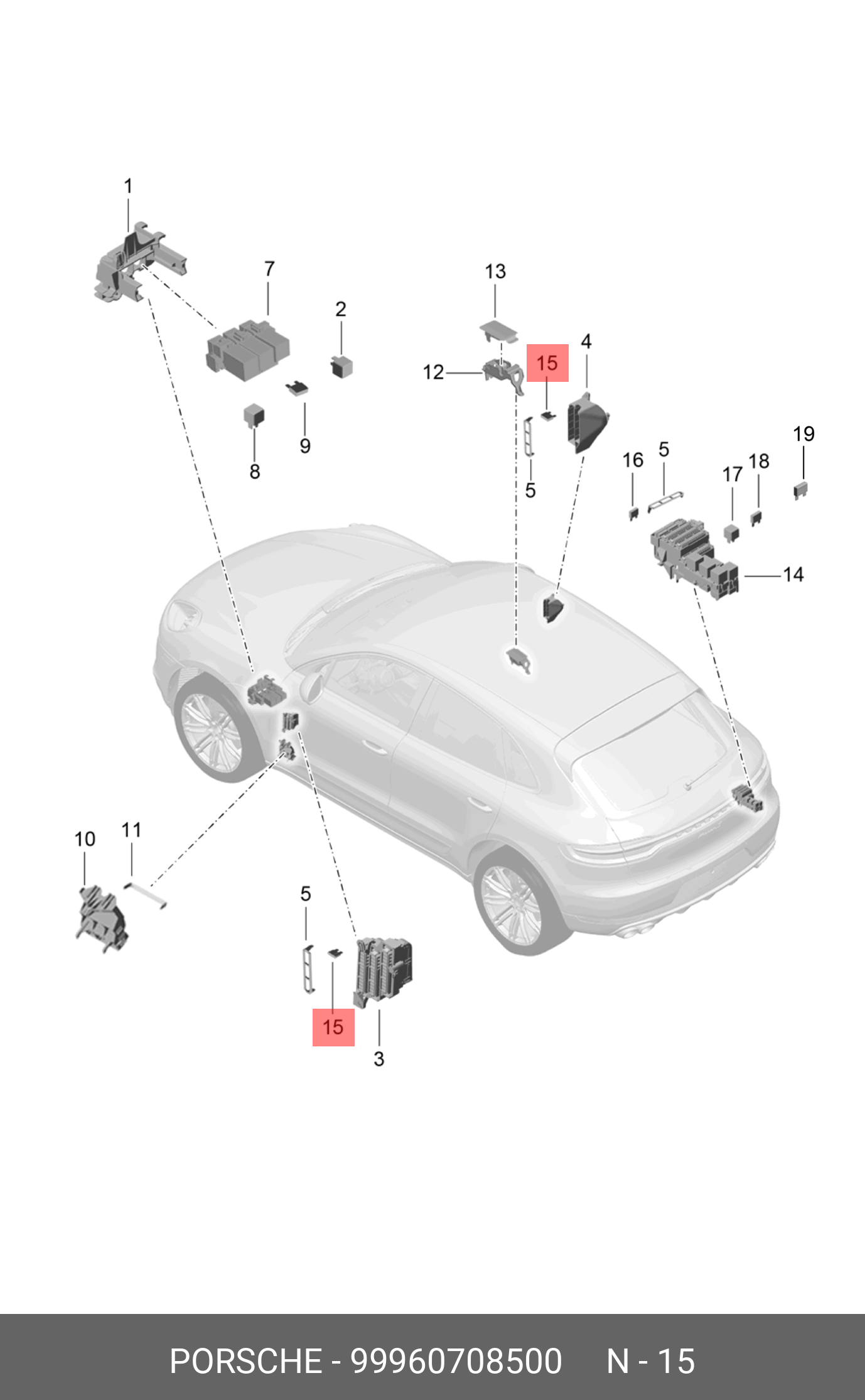 99960708500 PORSCHE ПРЕДОХРАНИТЕЛЬ