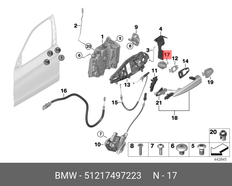 51217231929 Ручка двери нaружная задняя левая BMW 5 F10 2009-2017 купить бу по ц