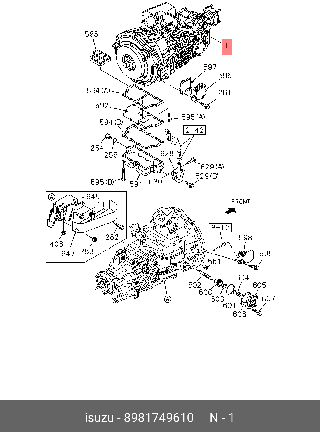 8981749610 ISUZU TRANSMISSION ASM; MANUAL