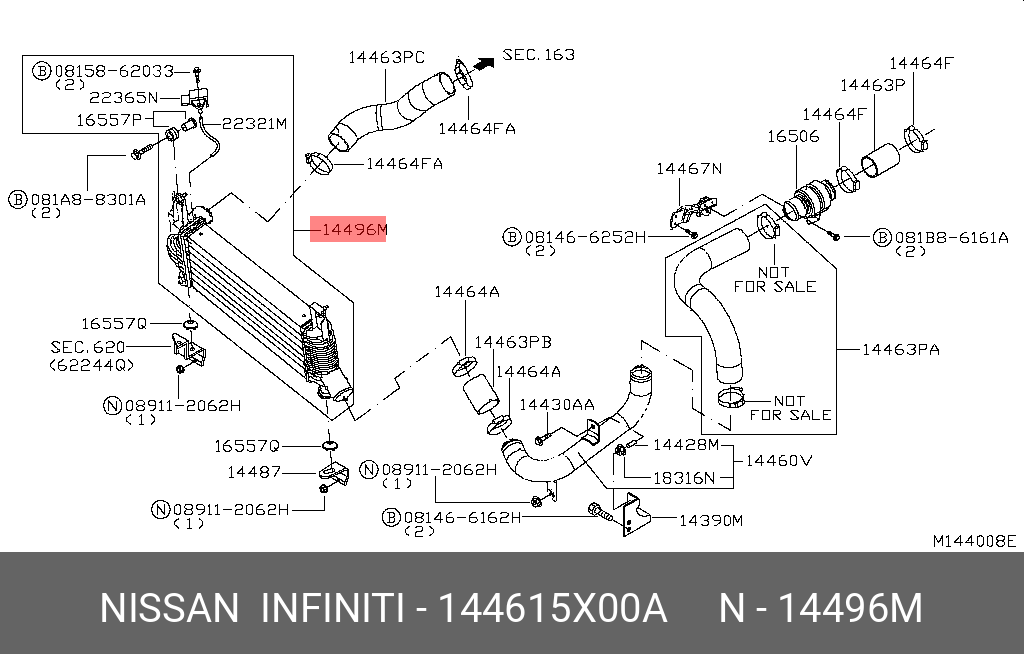 144615X00A NISSAN РАДИАТОР ОХЛАЖДЕНИЯ ДВИГАТЕЛЯ