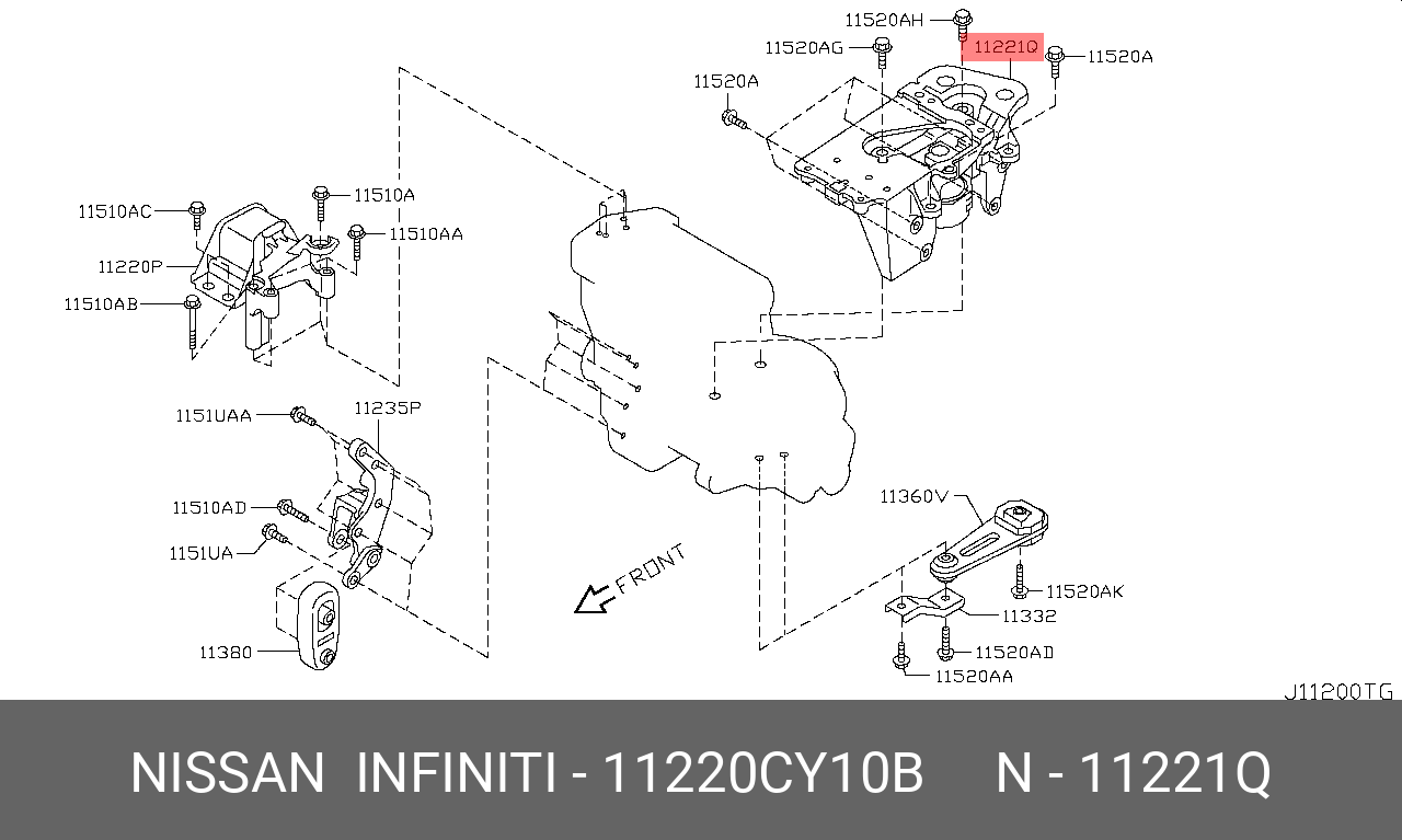11220CY10B NISSAN КРОНШТЕЙН КУЗОВНОЙ (