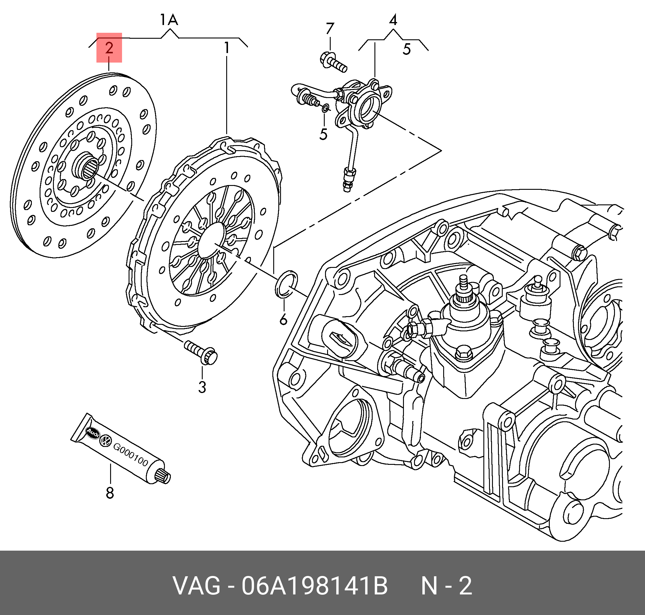 06A198141B VAG 1 к-т деталей сцепления