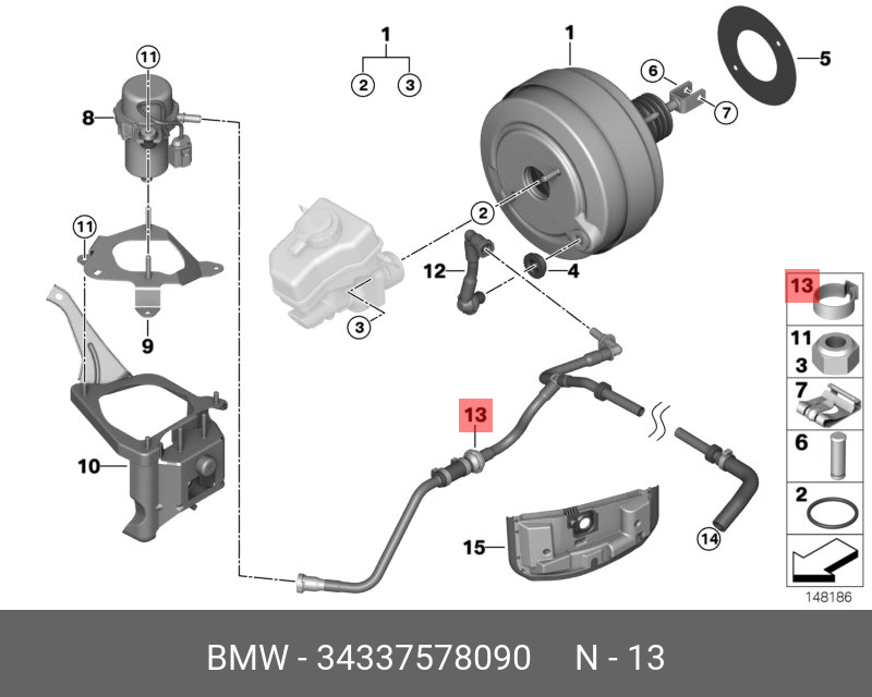34337578090 BMW вакуумный трубопровод