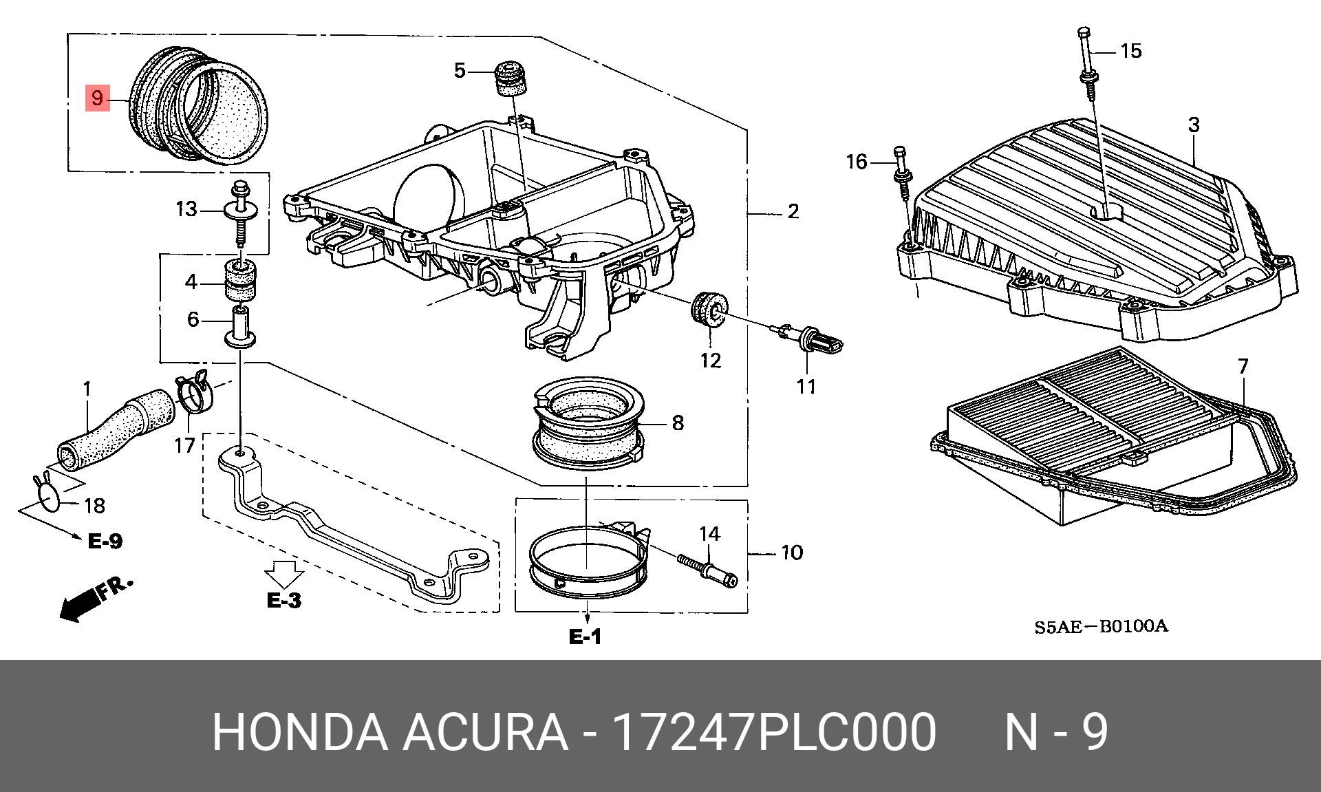 17247PLC000 HONDA 