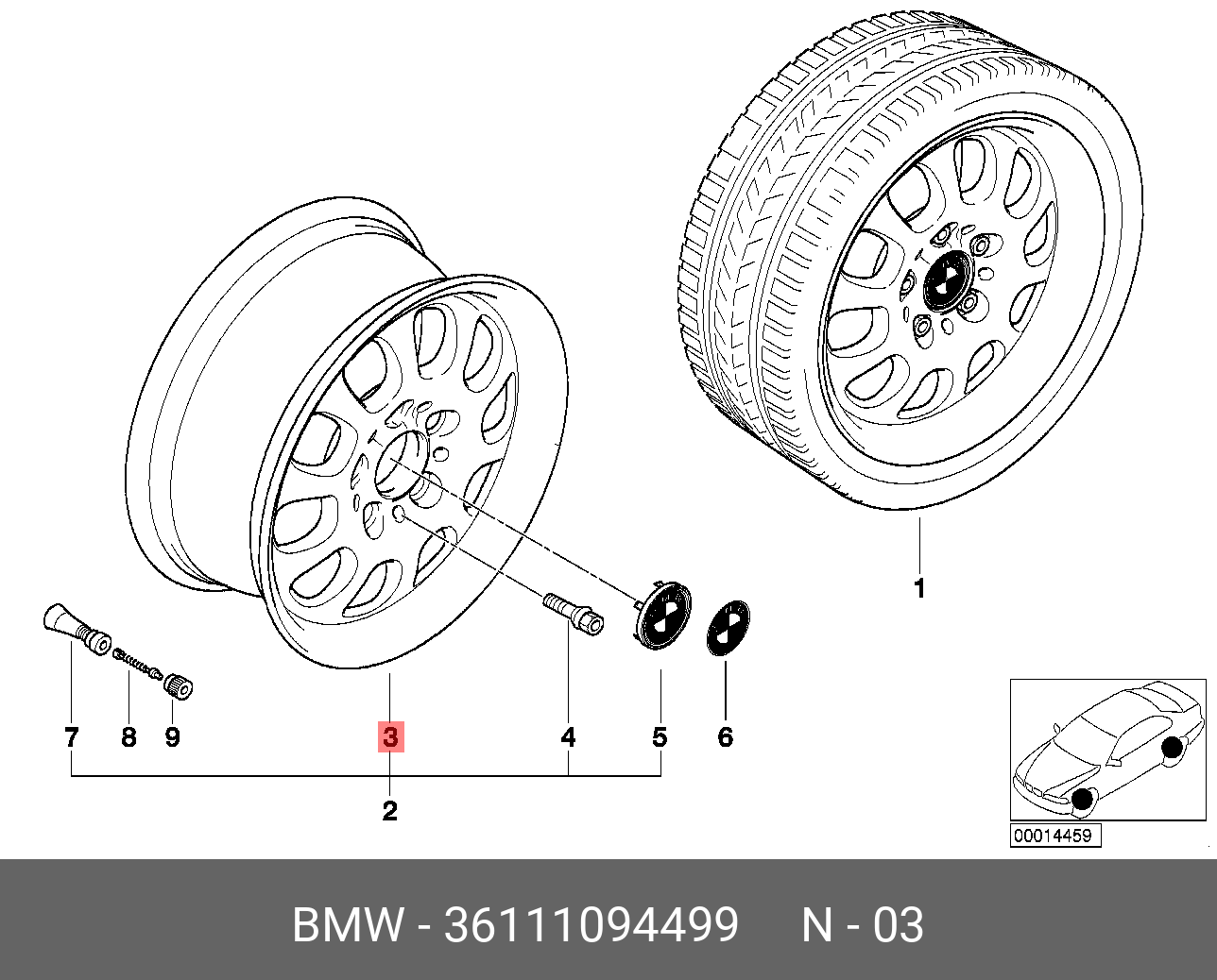 36111094499 BMW дисковое колесо легкосплавное