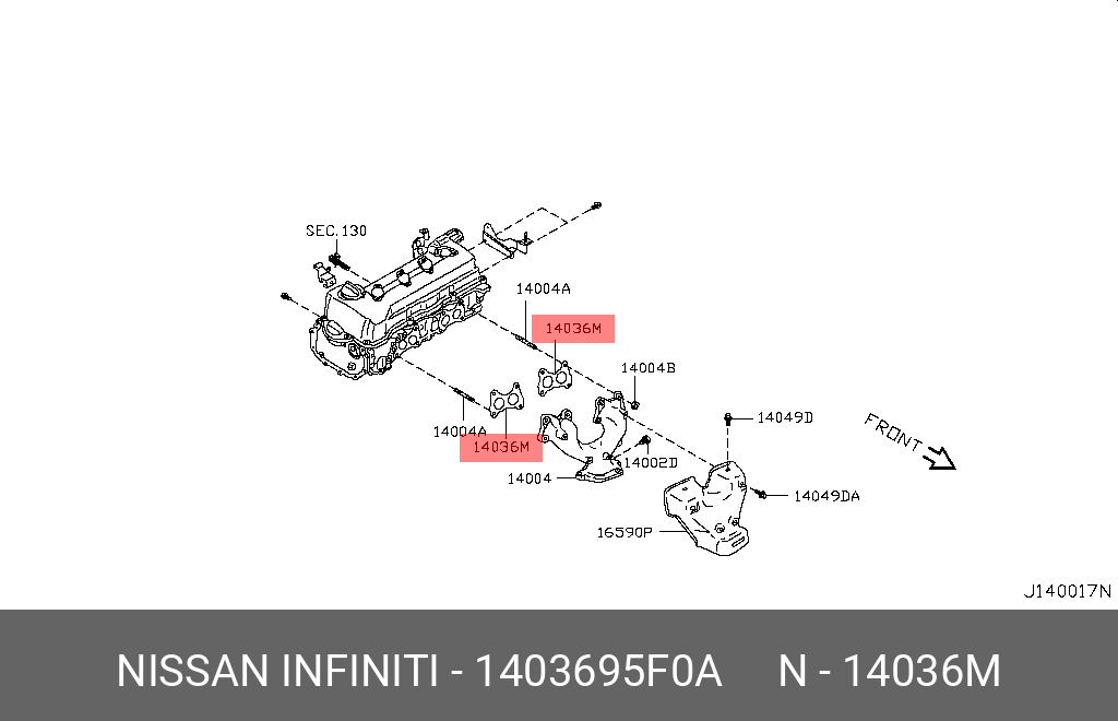 1403695F0A NISSAN Прокладка выпускного коллектора