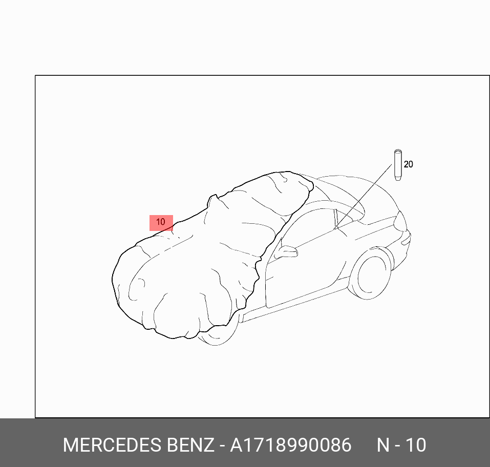 A1718990086 MERCEDES-BENZ ЧЕХОЛ НА АВТОМОБИЛЬ