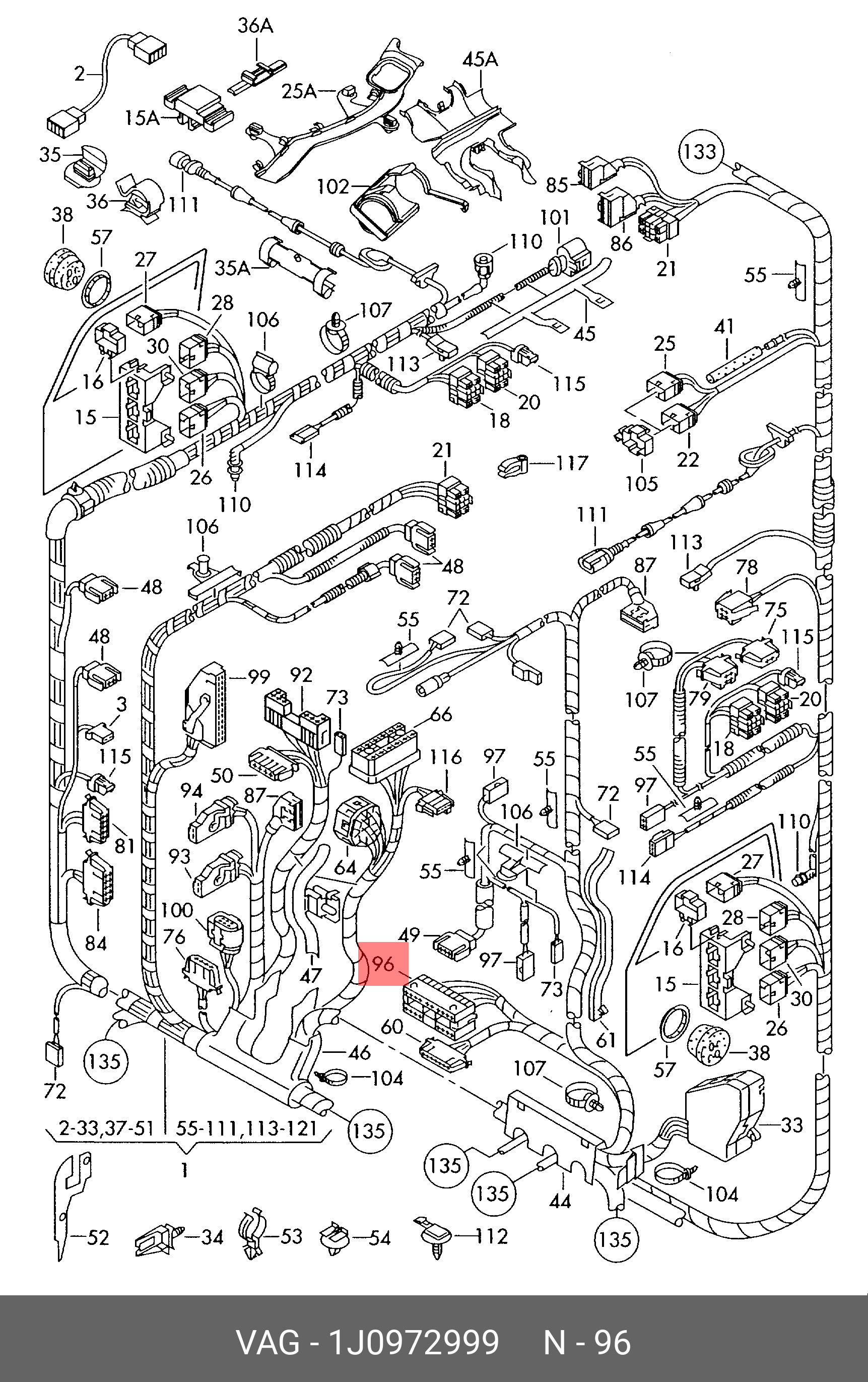 1J0972999 VAG Корпус плоского разъема