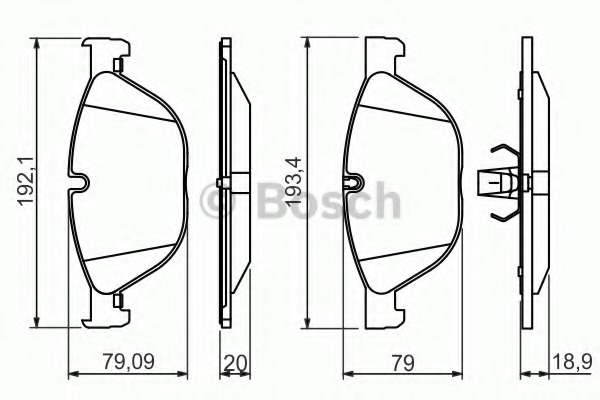 0986494429 BOSCH Комплект тормозных колодок, дисковый тормоз