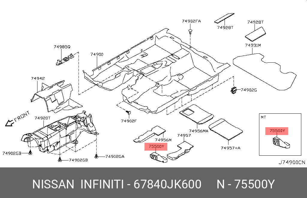 67840JK600 NISSAN Упор для ног