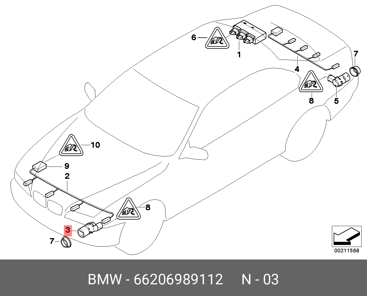 66206989112 BMW датчик