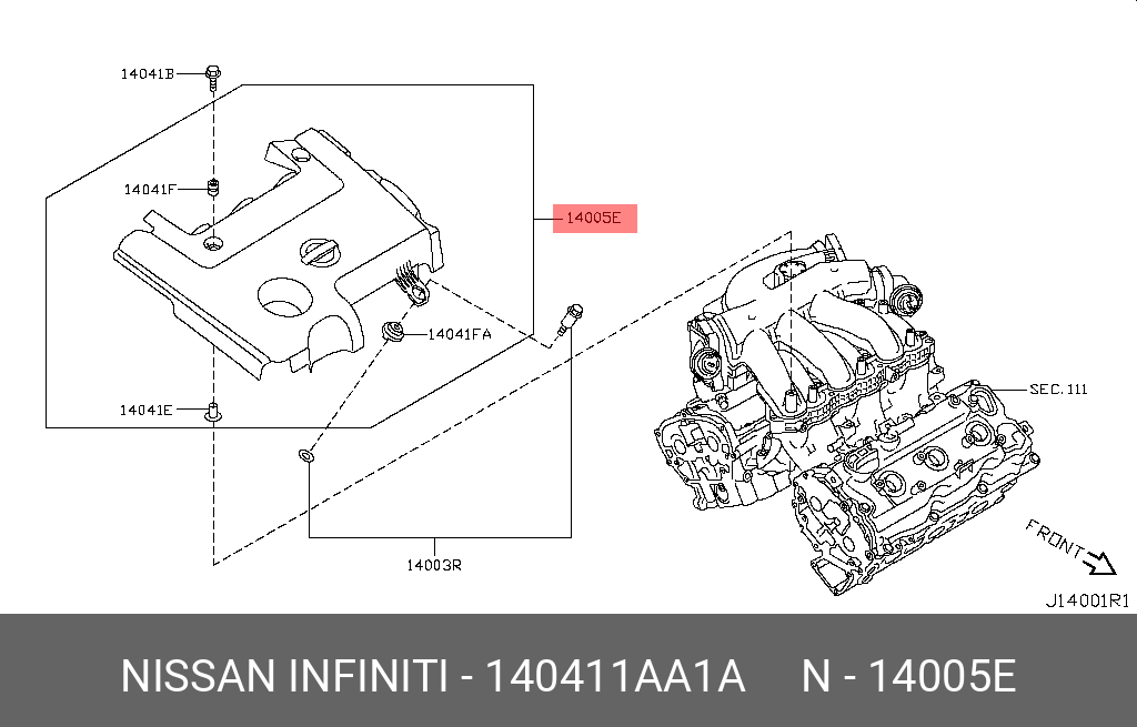 140411AA1A NISSAN ЗАЩИТНЫЙ КОЖУХ ДВИГАТЕЛЯ