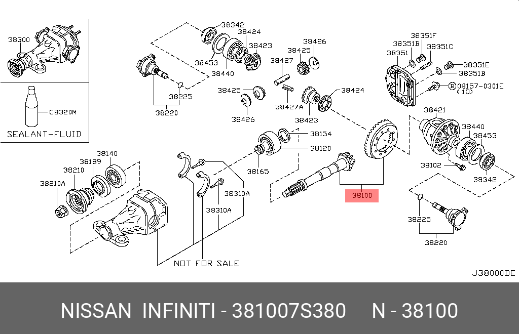 381007S380 NISSAN ШЕСТЕРНЯ