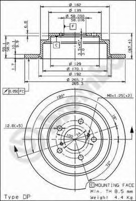 08689714 BREMBO Тормозной диск