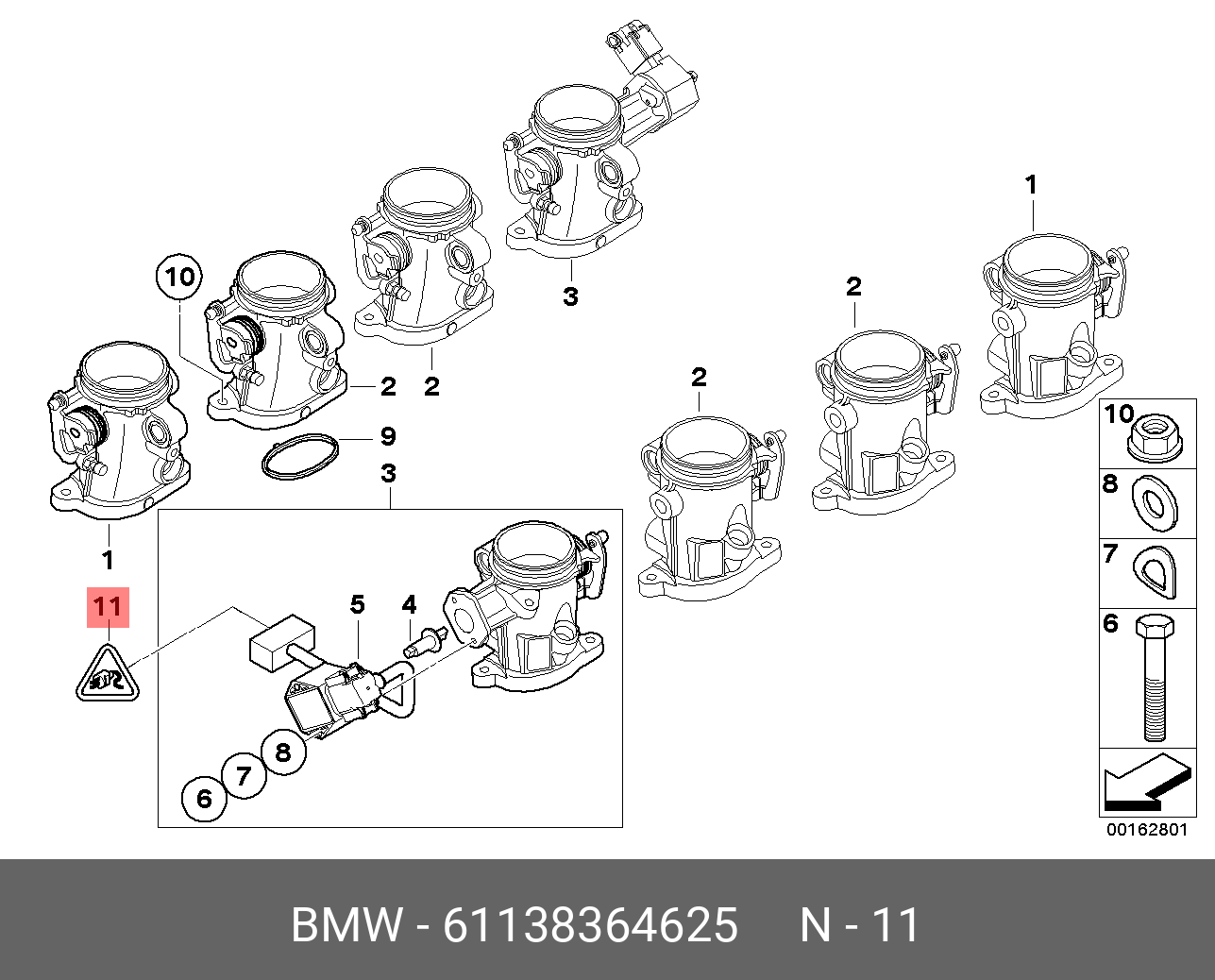 61138364625 BMW Корпус штырей разъема 6 POL. Z-CODE