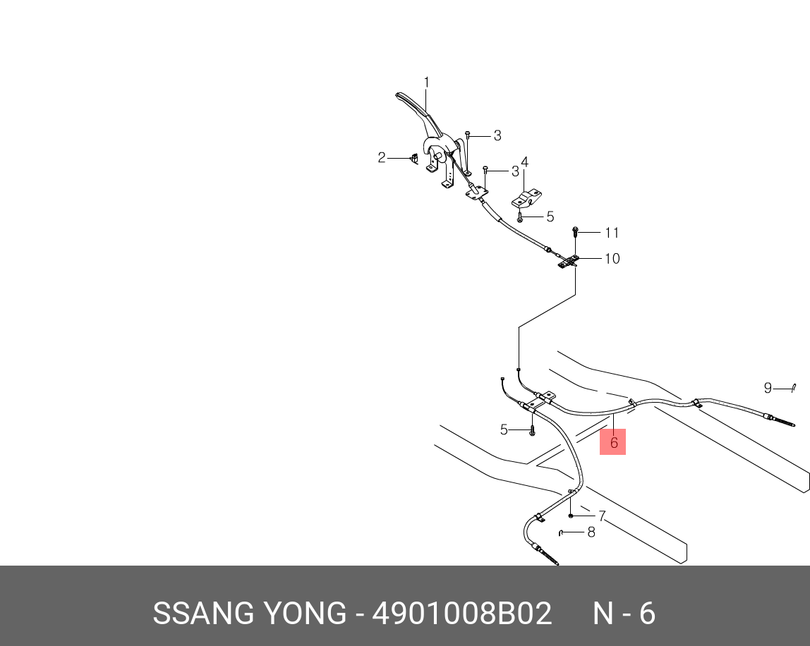 4901008B02 SSANG YONG Трос