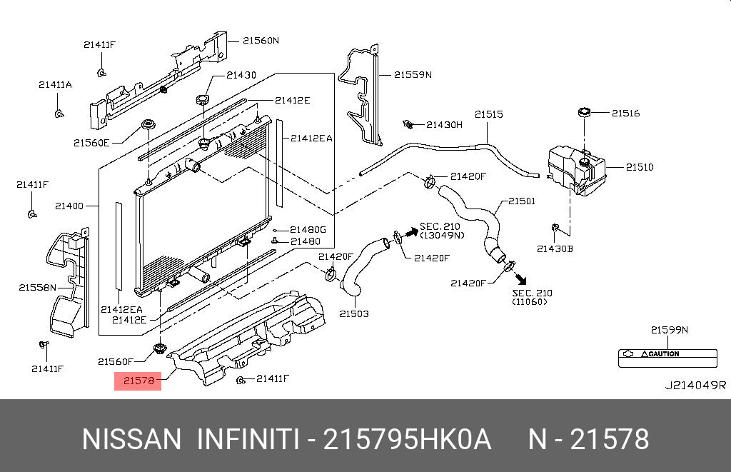 215795HK0A NISSAN AIR GUIDE-RADIATOR