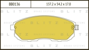 BB0136 BLITZ Колодки тормозные дисковые передние