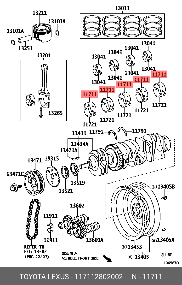 117112802002 TOYOTA ВКЛАДЫШ ШАТУННЫЙ