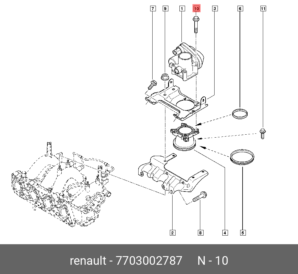 7703002787 RENAULT БОЛТ М6