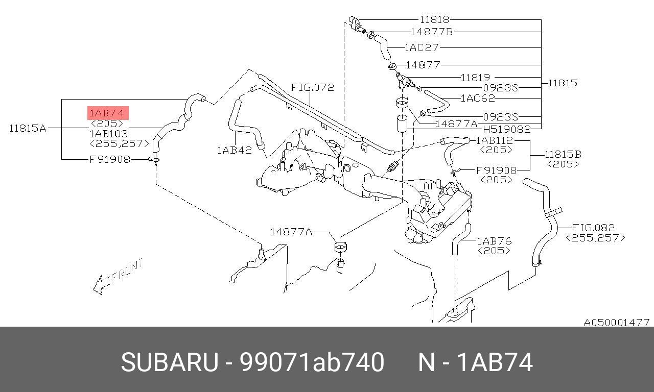 99071AB740 SUBARU HOSE-VACUUM