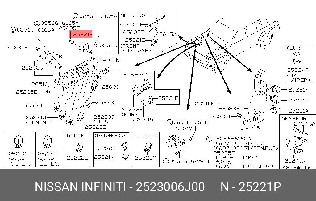 2523006J00 NISSAN РЕЛЕ СТАРТЕРА ВТЯГИВАЮЩЕЕ