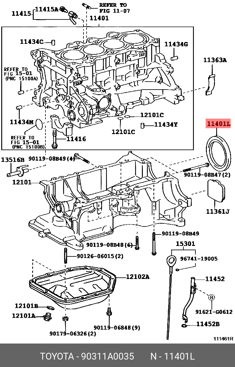90311A0035 TOYOTA Сальник коленвала